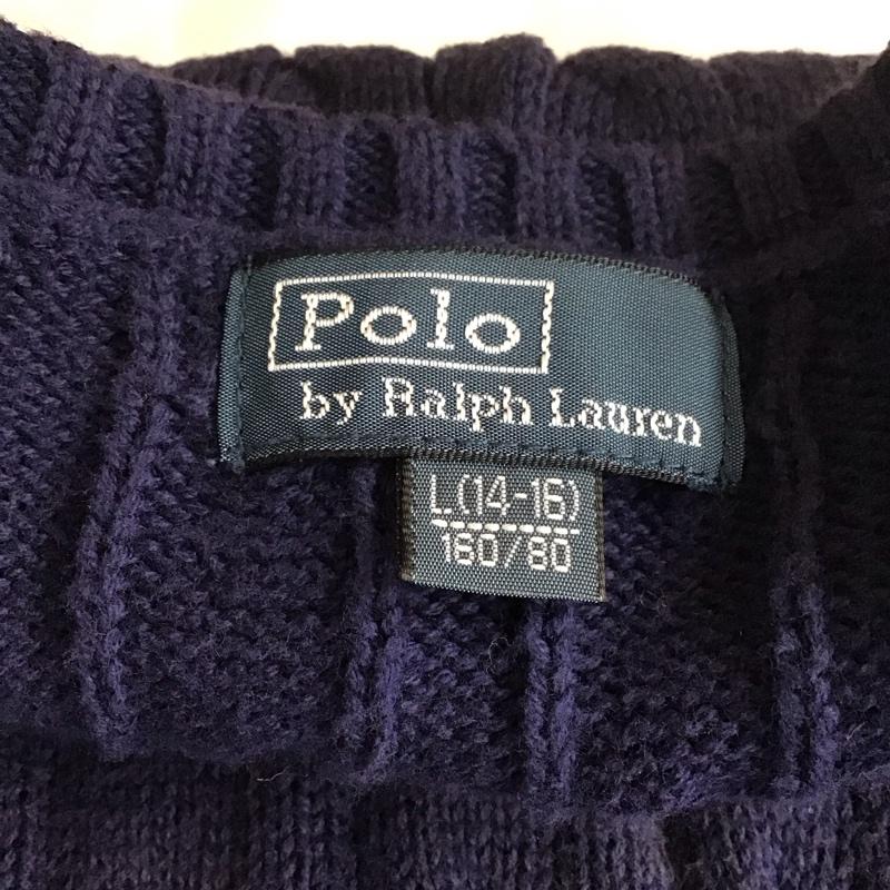 ポロバイラルフローレン Polo by RALPH LAUREN ベスト ベスト ニットベスト ノースリーブニット Vネック L ロゴ、文字 紺 / ネイビー /  メンズ USED 古着 中古 10110780