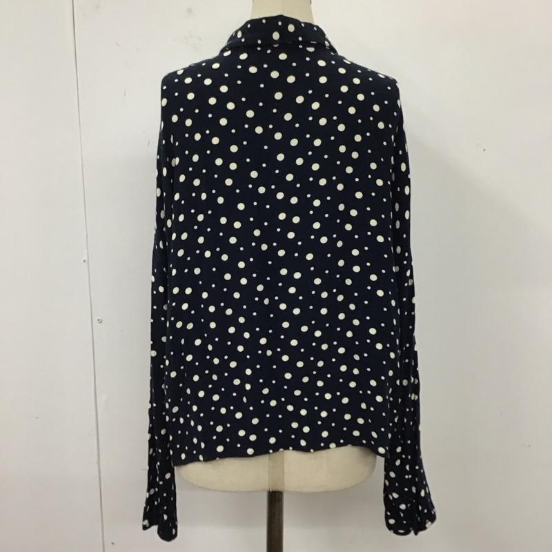 ザラ ZARA シャツ、ブラウス 長袖 S ドット 紺 / ネイビー /  レディース USED 古着 中古 10120060