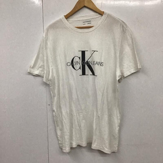 カルバン・クライン Calvin Klein Tシャツ 半袖 XL ロゴ、文字 X プリント 白 / ホワイト /  メンズ USED 古着 中古 10130758