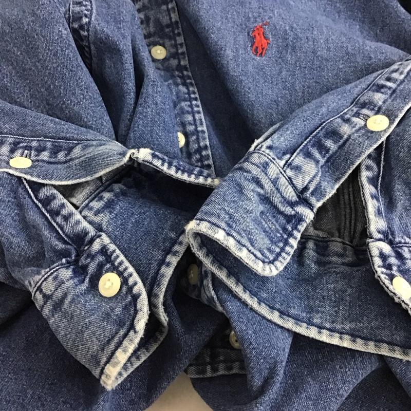 ラルフローレン RALPHLAUREN シャツ、ブラウス 長袖 長袖シャツ デニムシャツ カラーシャツ L ロゴ、文字 インディゴ / インディゴ /  メンズ USED 古着 中古 10126227