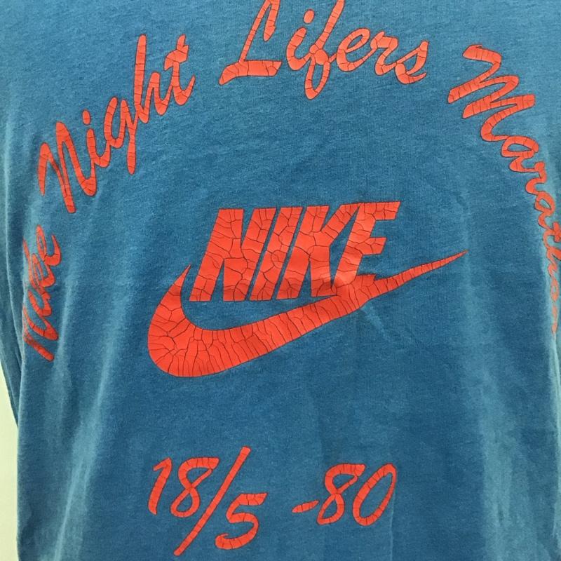 ナイキ NIKE Tシャツ 半袖 半袖カットソー プリントTシャツ クルーネックカットソー スポーツウェア M プリント 青 / ブルー /  メンズ USED 古着 中古 10111472