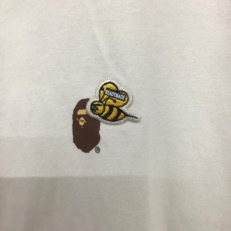 アベイシングエイプ A BATHING APE Tシャツ 半袖 半袖カットソー プリントTシャツ クルーネックカットソー readymade XL ロゴ、文字 白 / ホワイト /  メンズ USED 古着 中古 10132598