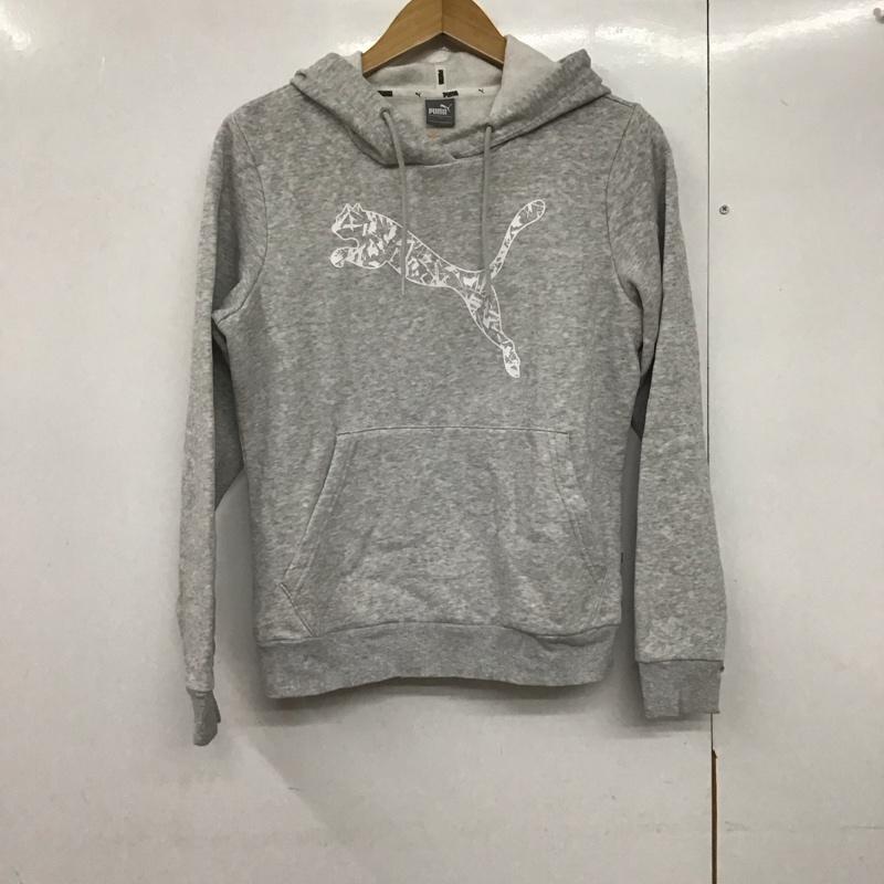 プーマ PUMA パーカー 長袖 580941-54 L プリント 灰 / グレー /  レディース USED 古着 中古 10141278