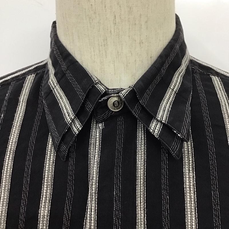 ヴェルサーチ VERSACE シャツ、ブラウス 長袖 VERSACE CLASSIC V2 コットン ストライプ 紺 / ネイビー / X 白 / ホワイト /  メンズ USED 古着 中古 10107660