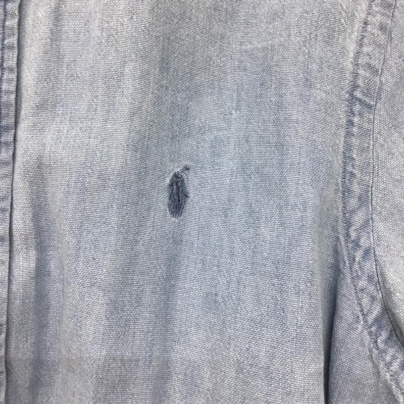 ラルフローレン RALPHLAUREN シャツ、ブラウス 半袖 半袖デニムシャツ ボタンダウンシャツ L ロゴ、文字 インディゴ / インディゴ /  メンズ USED 古着 中古 10133966