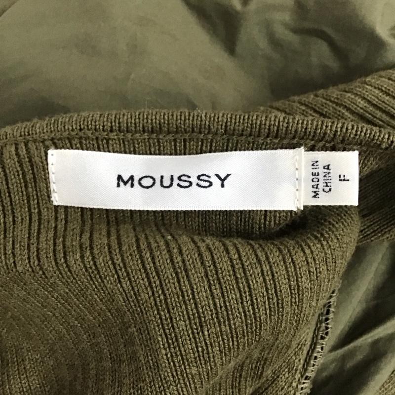 マウジー MOUSSY ワンピース ロングスカート 010EA270-6380 WOVEN DOCKING KNIT DRESS ニットワンピース FREE 無地 カーキ / カーキ /  レディース USED 古着 中古 10120765