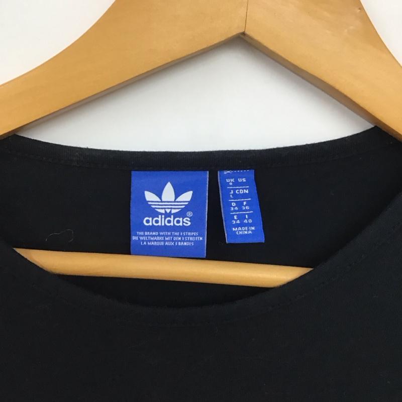アディダス adidas Tシャツ 半袖 L ロゴ、文字 X プリント 黒 / ブラック /  レディース USED 古着 中古 10144561
