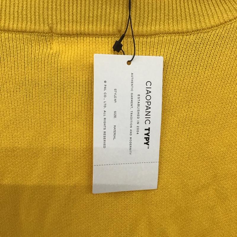 チャオパニックティピー CIAOPANIC TYPY ニット、セーター 長袖 長袖ニットカットソー クルーネック セーター L 無地 黄 / イエロー /  メンズ USED 古着 中古 10140849