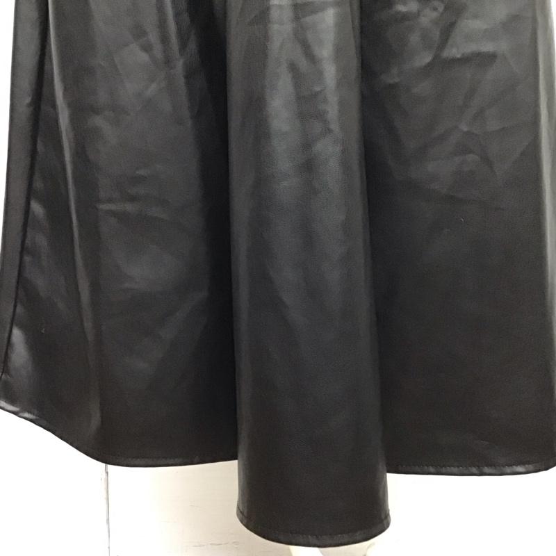 ザラ ZARA ワンピース ロングスカート 7901 883 800 フェイクレザー 合皮 キャミワンピース XS 無地 黒 / ブラック /  レディース USED 古着 中古 10119611