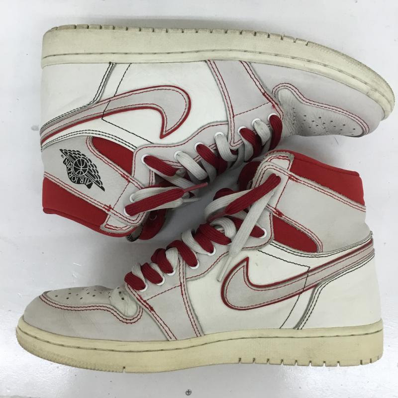 ナイキ NIKE スニーカー スニーカー AIR JORDAN 1 RETORO HIGH OG 555088-160 27.0cm 無地 白 / ホワイト / X 赤 / レッド /  メンズ USED 古着 中古 10120250