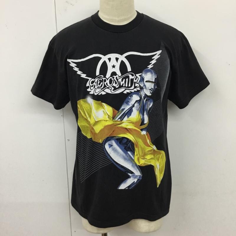 古着 USED Tシャツ 半袖 半袖カットソー プリントTシャツ クルーネックカットソー バンドT エアロスミス リプリント プリント 黒 / ブラック /  メンズ USED 古着 中古 10120828