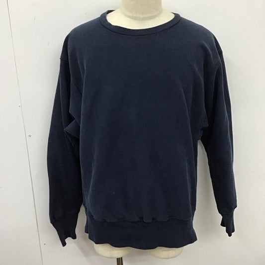 チャンピオン Champion トレーナー 長袖 長袖トレーナー スウェット クルーネック リブスウェットカットソー L 無地 紺 / ネイビー /  メンズ USED 古着 中古 10123961