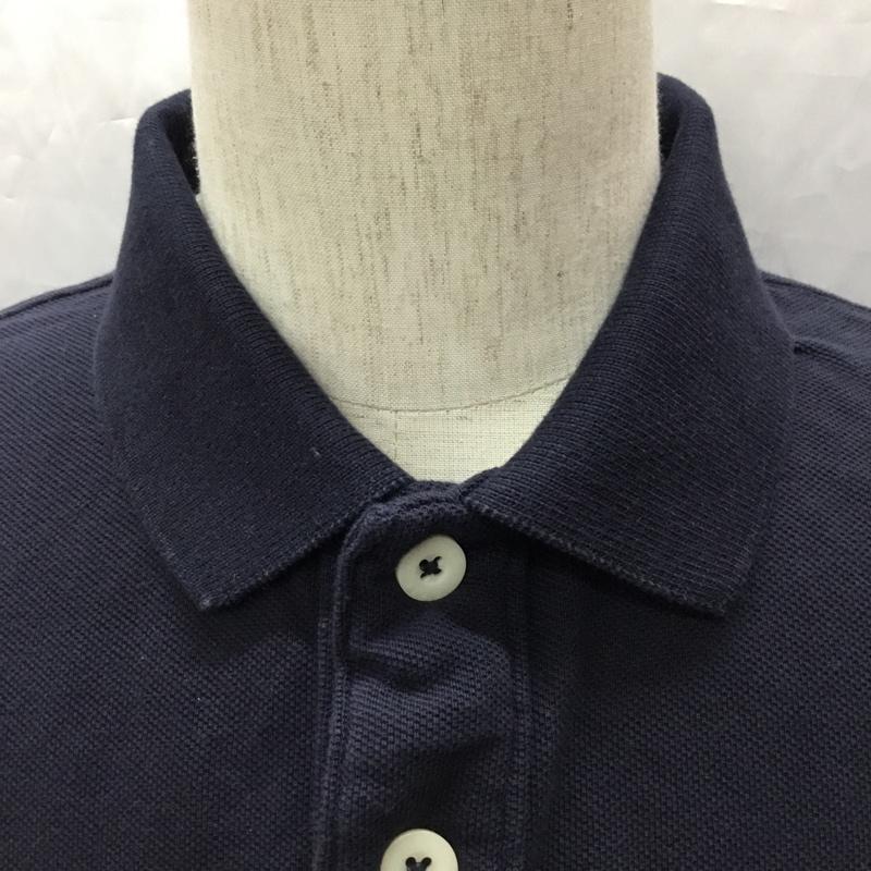 トミーヒルフィガー TOMMY HILFIGER ポロシャツ 半袖 L 無地 紺 / ネイビー /  メンズ USED 古着 中古 10112772