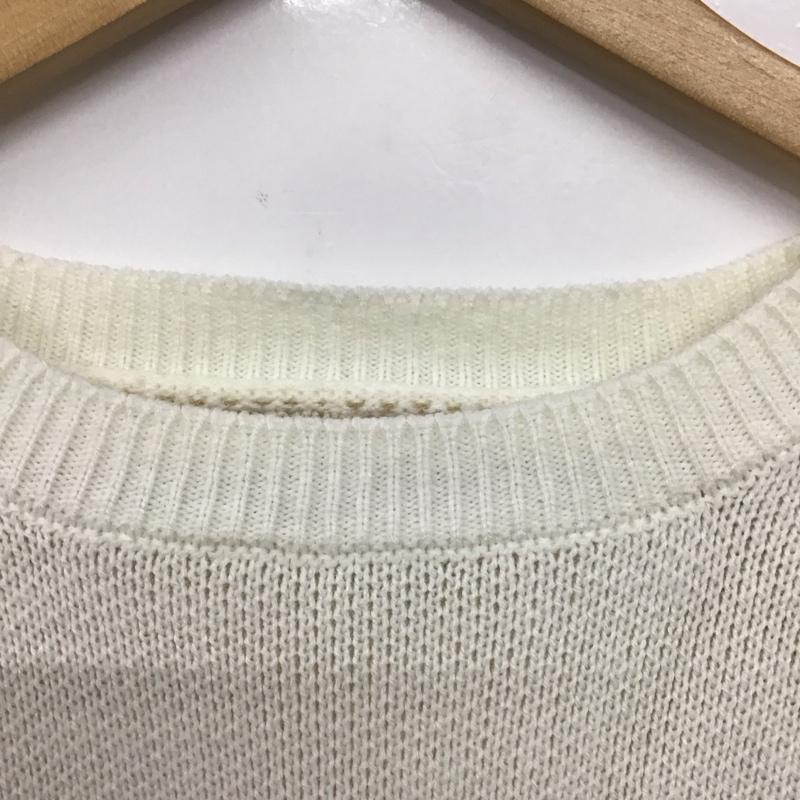 キャンプセブン CAMP7 ニット、セーター 長袖 長袖ニットカットソー クルーネック セーター M ロゴ、文字 白 / ホワイト /  レディース USED 古着 中古 10145480