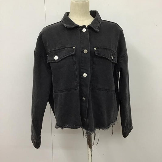 ザラ ZARA ジャケット、上着 ジャケット、ブレザー デニムジャケット M 無地 黒 / ブラック /  レディース USED 古着 中古 10126565