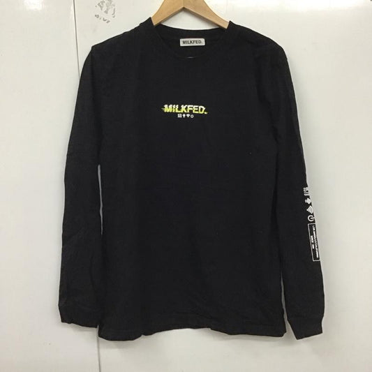 ミルクフェド MILKFED. カットソー 長袖 長袖カットソー プリントカットソー クルーネック プリント 黒 / ブラック /  レディース USED 古着 中古 10129538