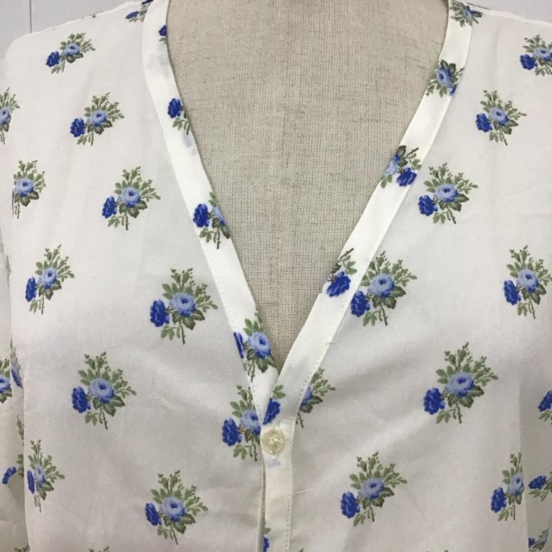 ロペピクニック ROPE  PICNIC ワンピース ロングスカート 9分袖 38 花柄 白 / ホワイト /  レディース USED 古着 中古 10117374