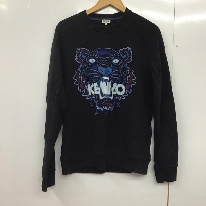 ケンゾー KENZO トレーナー 長袖 F665SW0014XJ スウェット タイガー刺繍 裏毛 S ロゴ、文字 黒 / ブラック /  メンズ USED 古着 中古 10144013