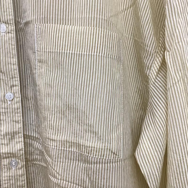 ミスティック mystic シャツ、ブラウス 長袖 長袖シャツ ストライプシャツ ノーカラーシャツ ストライプシャツ FREE ストライプ 黄 / イエロー /  レディース USED 古着 中古 10143809