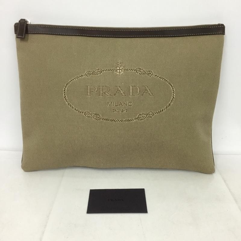 プラダ PRADA クラッチバッグ、パーティバッグ クラッチバッグ、パーティバッグ 2N1283 ロゴ、文字 ベージュ / ベージュ /  レディース USED 古着 中古 10132613