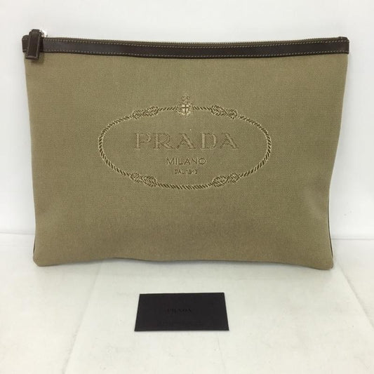 プラダ PRADA クラッチバッグ、パーティバッグ クラッチバッグ、パーティバッグ 2N1283 ロゴ、文字 ベージュ / ベージュ /  レディース USED 古着 中古 10132613