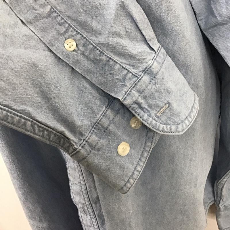 古着 USED シャツ、ブラウス 長袖 WARNER BROS デニムシャツ ワーナーブラザーズ バックスバニー キャラクター 水色 / ライトブルー /  メンズ USED 古着 中古 10120238