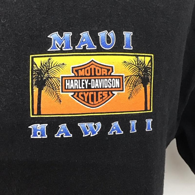 ハーレーダビッドソン Harley-Davidson Tシャツ 半袖 半袖カットソー プリントTシャツ クルーネックカットソー M プリント 黒 / ブラック /  メンズ USED 古着 中古 10111112