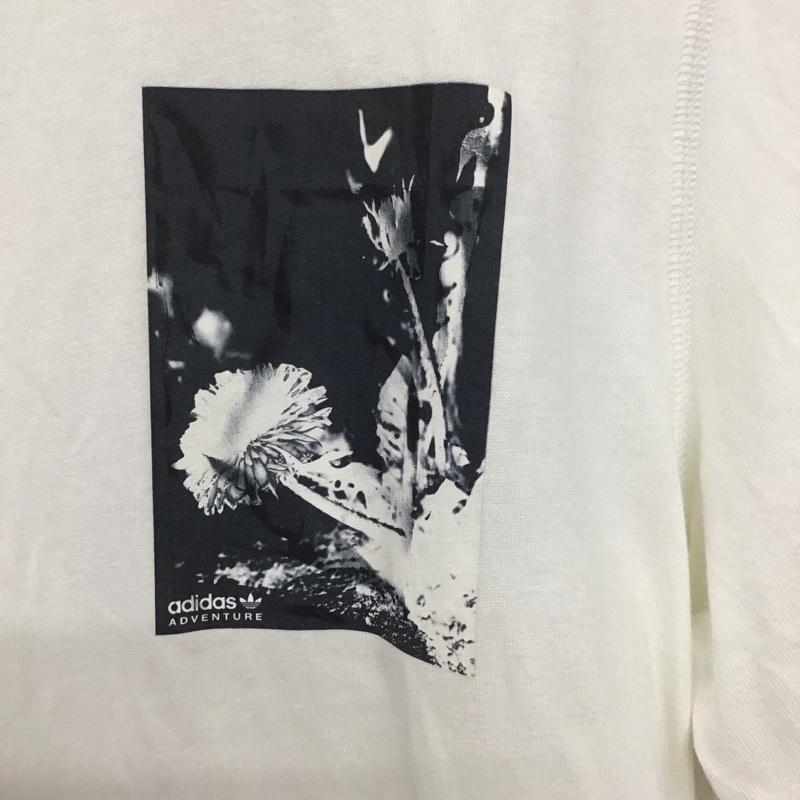 アディダス adidas Tシャツ 半袖 半袖カットソー プリントTシャツ クルーネックカットソー プリント 白 / ホワイト /  メンズ USED 古着 中古 10133714