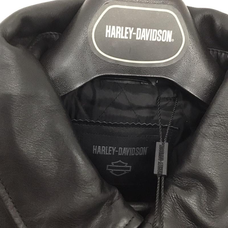 ハーレーダビッドソン Harley-Davidson ジャケット、上着 ジャケット、ブレザー 97008-24vm/000l JacketLeatherBlackBeauty レザージャケット L ロゴ、文字 黒 / ブラック /  メンズ USED 古着 中古 10137832