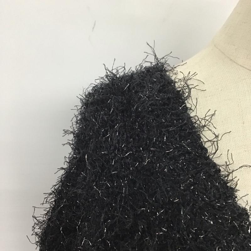 ローリーズファーム LOWRYS FARM カーディガン 長袖 LF623530CF ラメシャギーカーディガンLS 1 無地 黒 / ブラック /  レディース USED 古着 中古 10113833