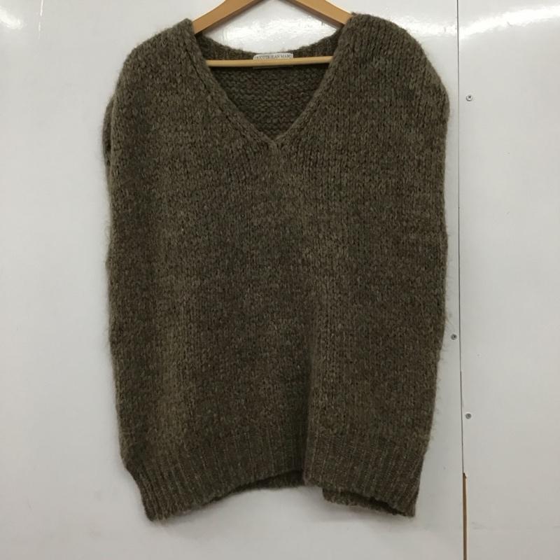 古着 USED ベスト ベスト VARTOUI Vネック プルオーバー ニット TRICOTS JEAN MARC 無地 茶 / ブラウン /  レディース USED 古着 中古 10142143