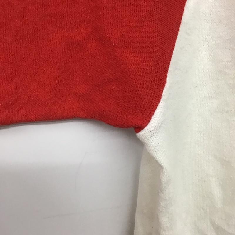 ラッセルアスレティック Russell Athletic カットソー 七分袖 長袖カットソー プリントカットソー ラグラン XL プリント 白 / ホワイト / X 赤 / レッド /  メンズ USED 古着 中古 10146462