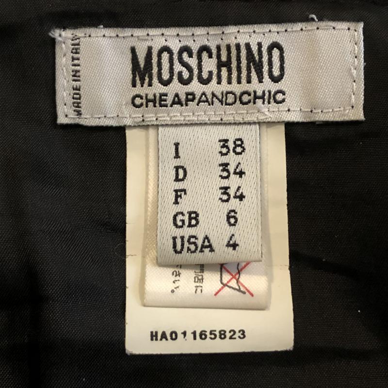 モスキーノチープ&シック MOSCHINO CHEAP AND CHIC スカート ひざ丈スカート プリーツ　グログランリボン 38 無地 X  黒 / ブラック /  レディース USED 古着 中古 10029100