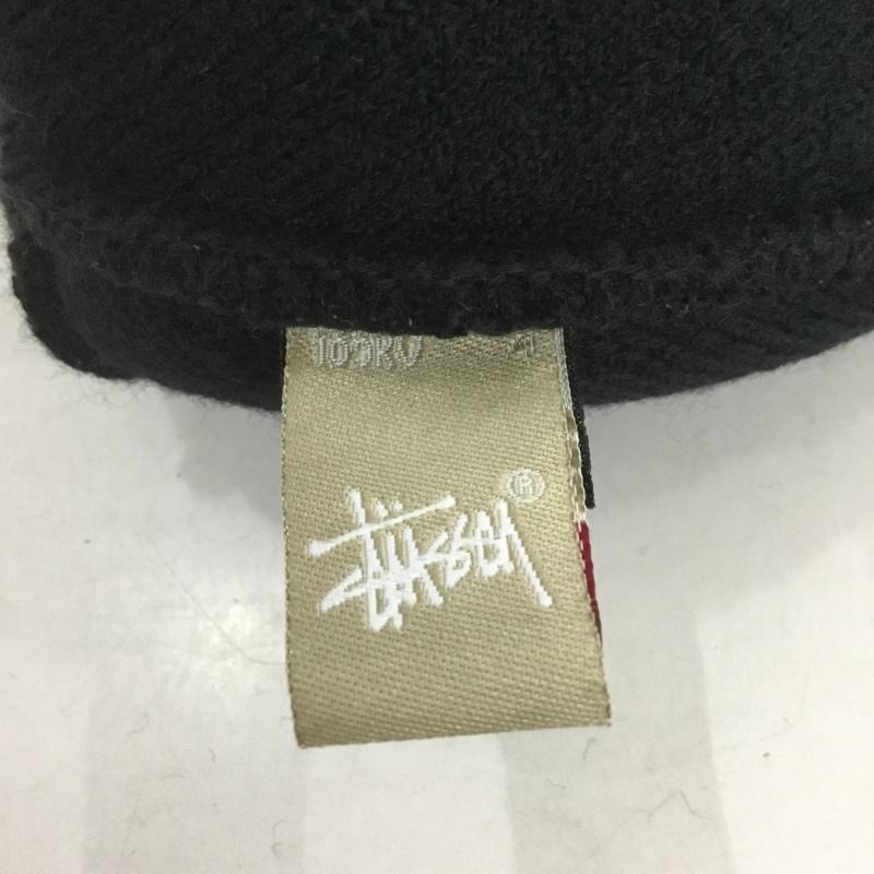 ステューシー STUSSY 帽子 ニット帽 ボンボン ロゴ、文字 黒 / ブラック /  メンズ USED 古着 中古 10133398