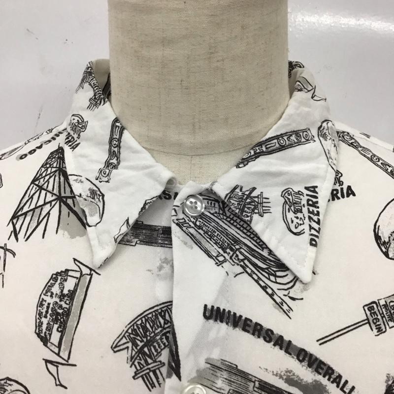 ユニバーサルオーバーオール UNIVERSAL OVERALL シャツ、ブラウス 半袖 U813168-A 胸ポケット L 総柄 白 / ホワイト /  メンズ USED 古着 中古 10116812