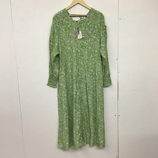 ニコアンド niko and... ワンピース ロングスカート リボン２wayマキシOP2 M 総柄 X 花柄 薄緑 / ライトグリーン /  レディース USED 古着 中古 10133978