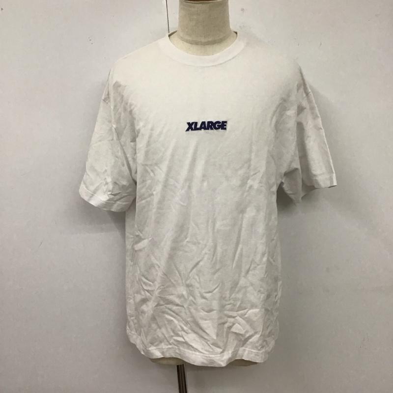 エクストララージ XLARGE Tシャツ 半袖 半袖カットソー プリントTシャツ クルーネックカットソー XL ロゴ、文字 白 / ホワイト /  メンズ USED 古着 中古 10126096
