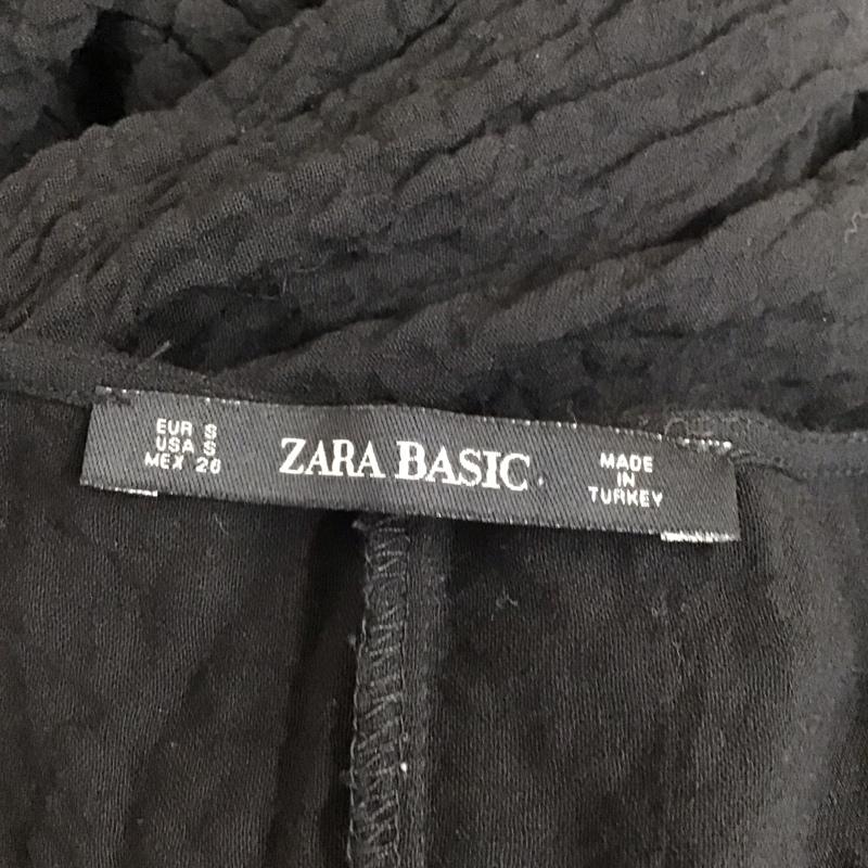 ザラベーシック ZARA BASIC ワンピース ロングスカート 長袖ロングワンピース フレアワンピース クルーネック S 無地 黒 / ブラック /  レディース USED 古着 中古 10119061