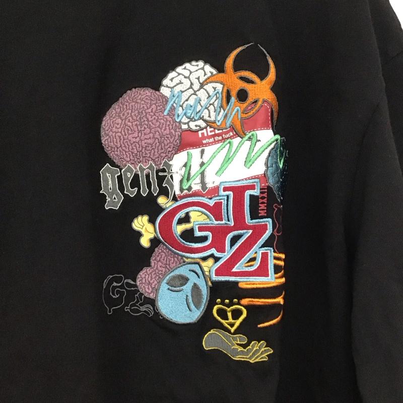 ゲンザイ genzai Tシャツ 半袖 半袖カットソー プリントTシャツ クルーネックカットソー L ロゴ、文字 黒 / ブラック /  メンズ USED 古着 中古 10146210