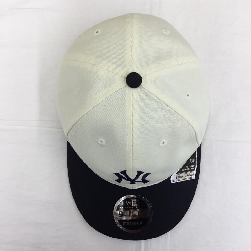 ニューエラ NEW ERA 帽子 キャップ ニューヨークヤンキース ロゴ、文字 アイボリー / アイボリー / X 紺 / ネイビー /  メンズ USED 古着 中古 10129684