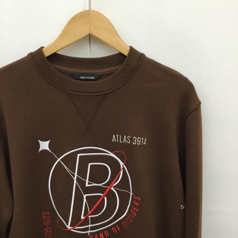バンドオブアウトサイダーズ Band of Outsiders トレーナー 長袖 スウェット M 刺繍 茶 / ブラウン / X 白 / ホワイト / X 赤 / レッド /  メンズ USED 古着 中古 10139146