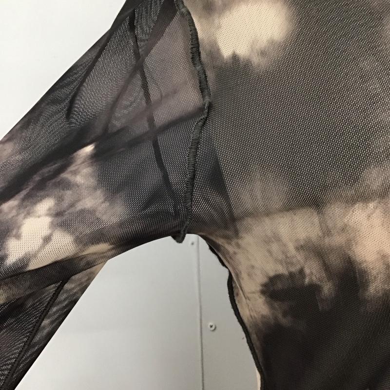 ザラ ZARA ワンピース ロングスカート 長袖 シアー マーブル S 総柄 黒 / ブラック / X ベージュ / ベージュ /  レディース USED 古着 中古 10116671