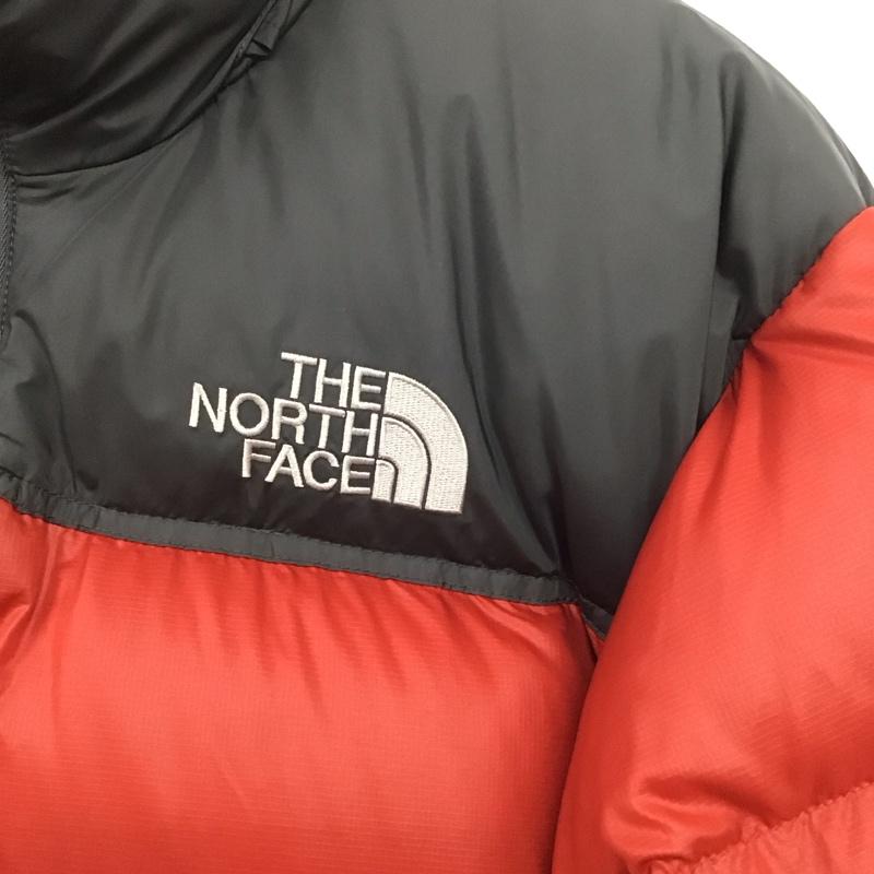ザノースフェイス THE NORTH FACE ジャケット、上着 ダウンジャケット ダウンジャケット アウター ジップアップジャケット S ロゴ、文字 灰 / グレー / X 赤 / レッド /  メンズ USED 古着 中古 10145564
