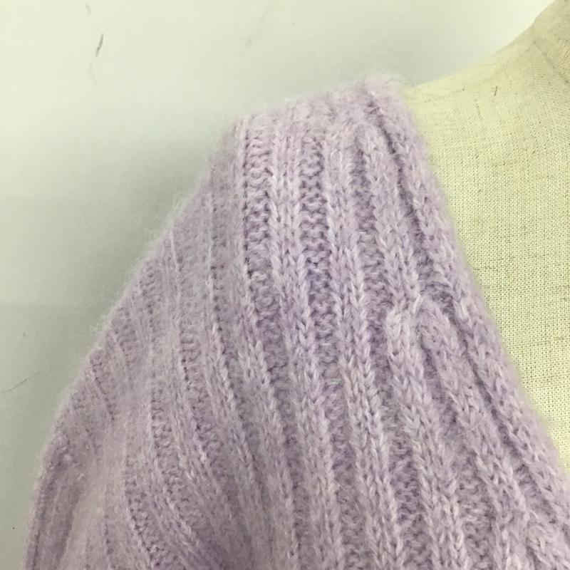 ザラ ZARA ニット、セーター 長袖 9598 161 612 Vネック M 無地 紫 / パープル /  レディース USED 古着 中古 10119618