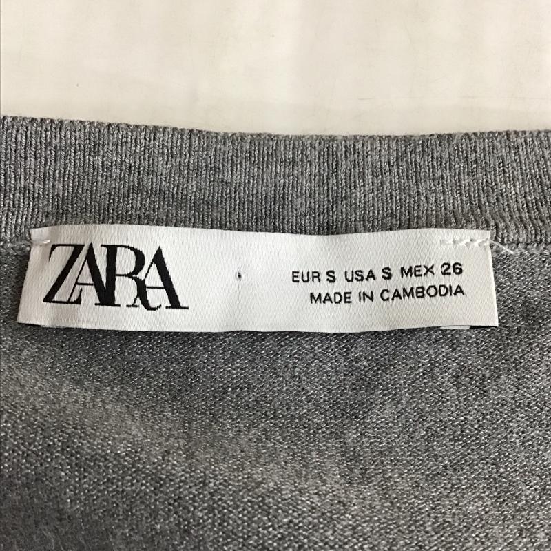 ザラ ZARA ニット、セーター 長袖 1509 125 803 Vネック S 無地 灰 / グレー /  レディース USED 古着 中古 10118467