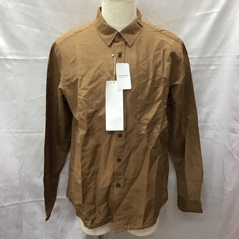 インヘリット INHERIT シャツ、ブラウス 長袖 長袖シャツ カラーシャツ ポケットシャツ 長袖カットソー XL 無地 茶 / ブラウン /  メンズ USED 古着 中古 10114361