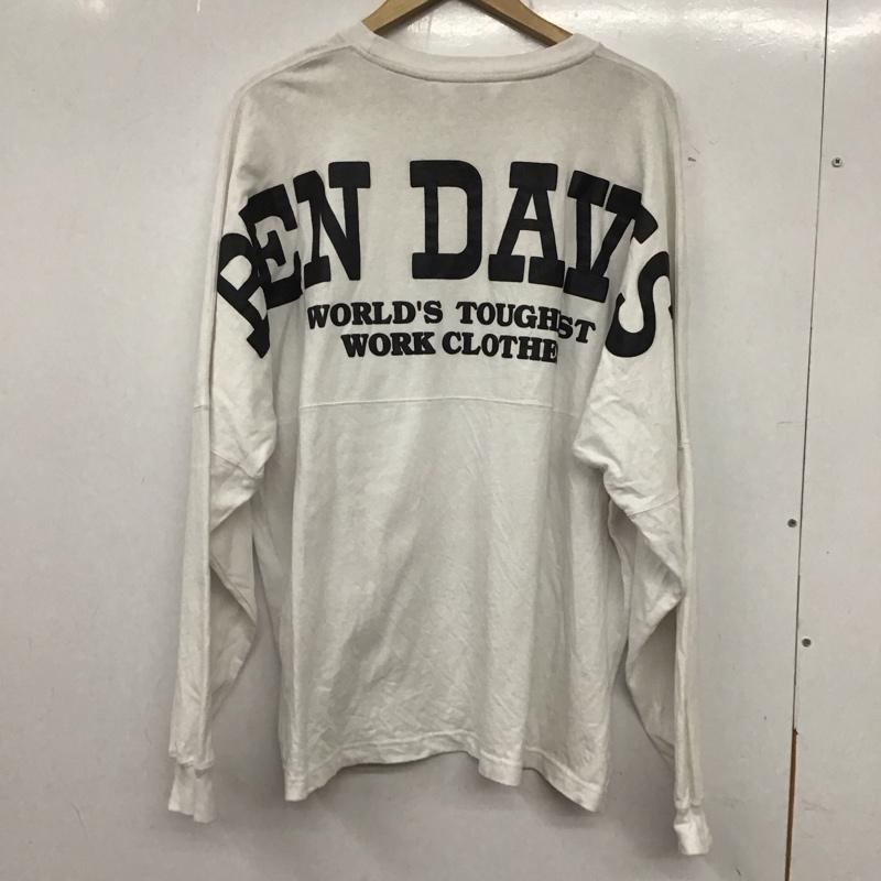 ベンデイビス BEN DAVIS カットソー 長袖 長袖カットソー プリントカットソー クルーネック M プリント 白 / ホワイト /  メンズ USED 古着 中古 10133627