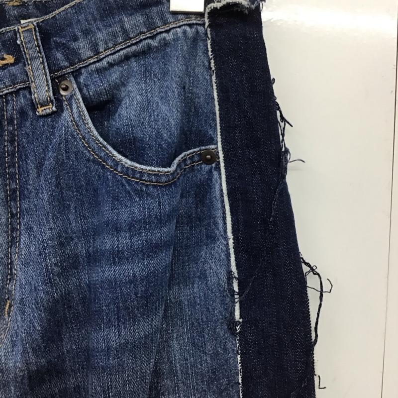 ニコアンド niko and... パンツ デニム、ジーンズ デニムパンツ ワイドパンツ カジュアルパンツ 3 ダメージ加工 インディゴ / インディゴ /  レディース USED 古着 中古 10142475