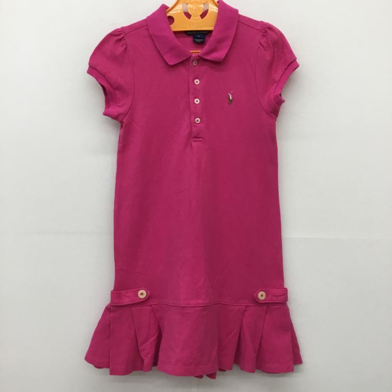 ポロラルフローレン POLO RALPH LAUREN ワンピース ミニスカート 120cm ロゴ、文字 桃 / ピンク /  ガールズ USED 古着 中古 10134376