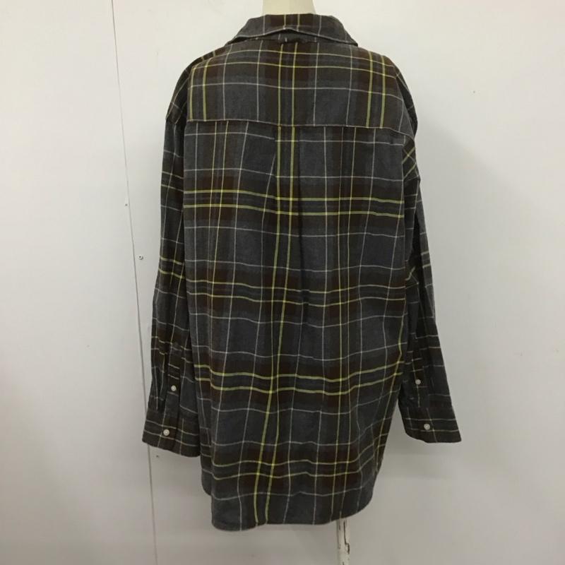 ニコアンド niko and... シャツ、ブラウス 長袖 S204CA01AD REGULAR SHIRT スキッパーシャツ L チェック 灰 / グレー / X 茶 / ブラウン / X 白 / ホワイト / X 紺 / ネイビー / X 黄 / イエロー /  レディース USED 古着 中古 10108144